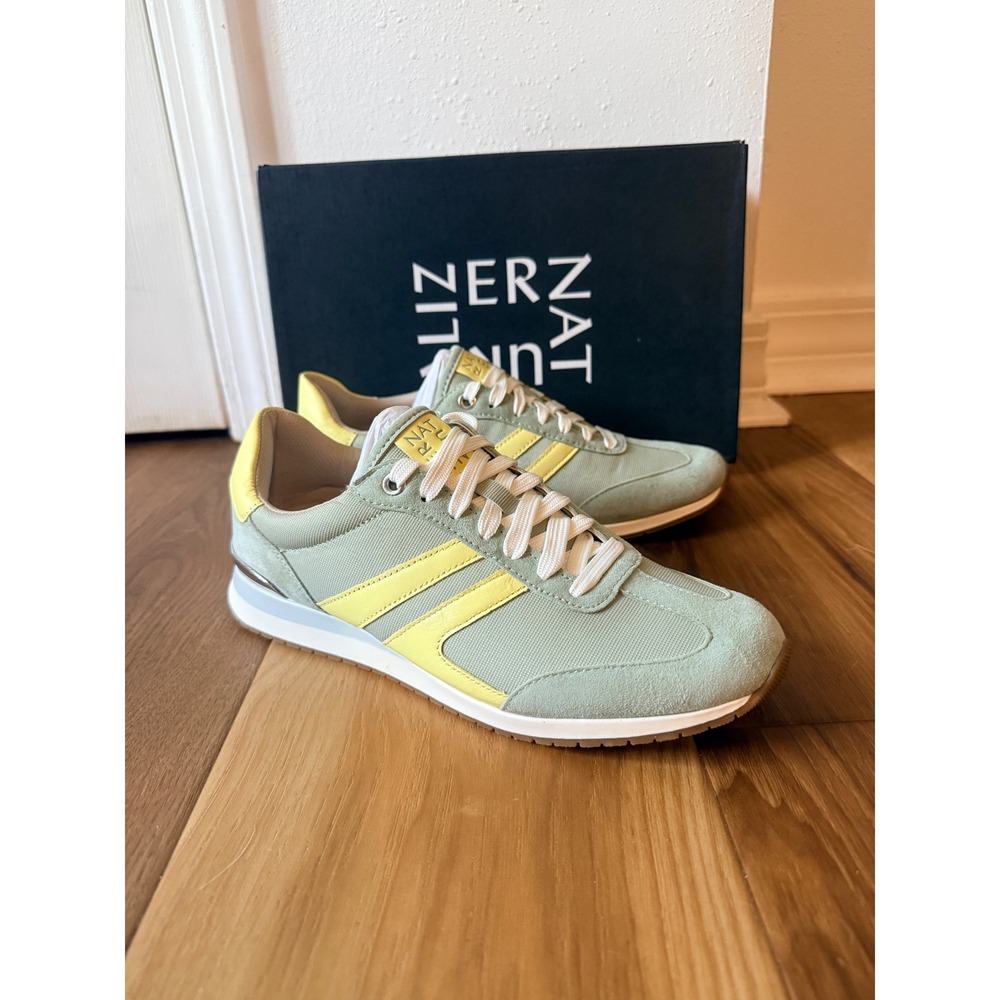Naturalizer Lorena‎ Pistachio Green Yellow Suede Retro Sneakers 8M J4650M5301